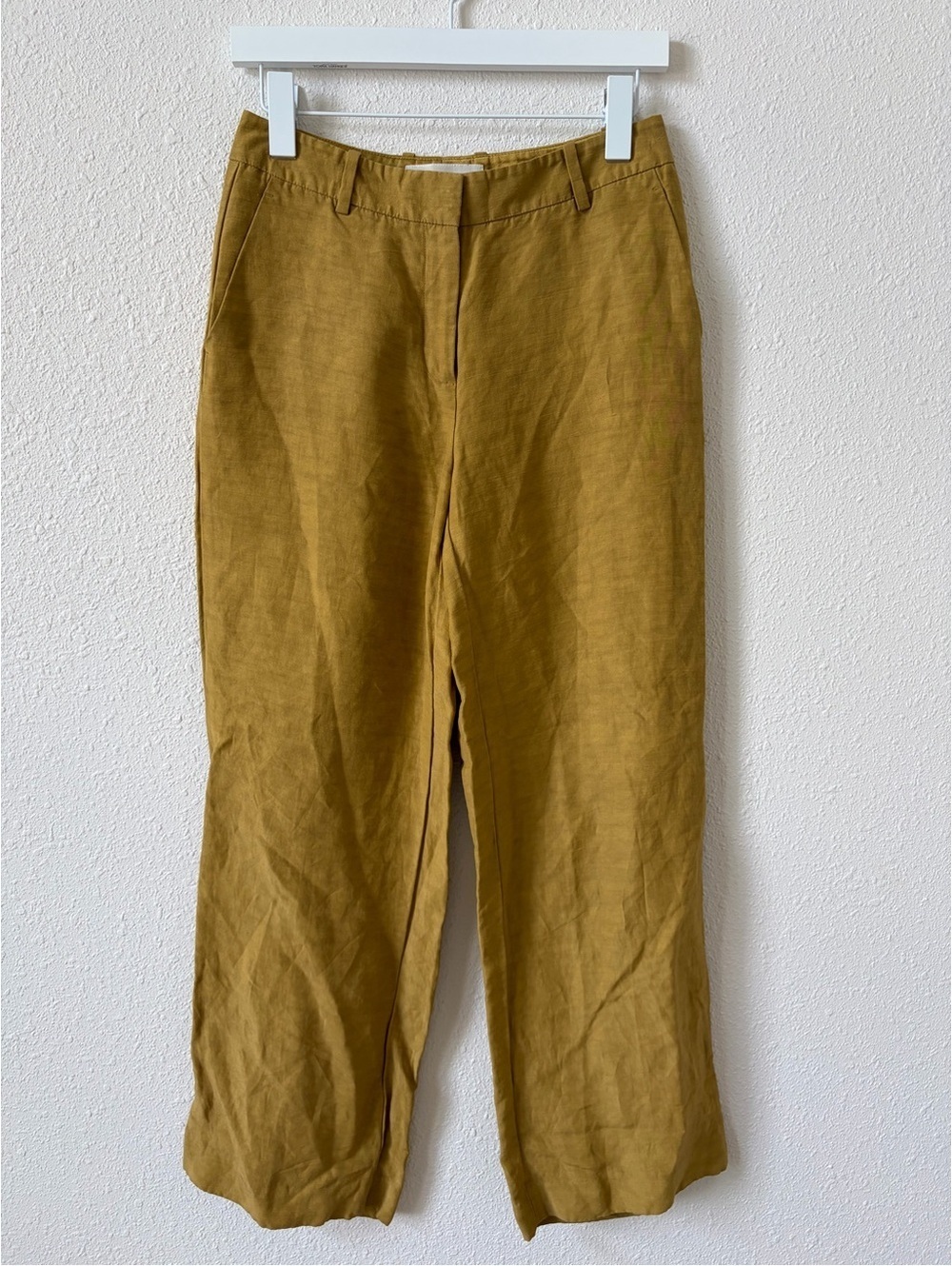 Lafayette 148 Linen Viscose Gates Pant Size 2 Khaki Green Luxury Career